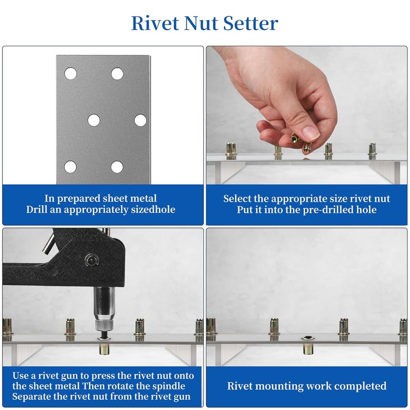 AOSHIDA Rivet nut Tool kit,rivnut Tool,500Pcs Metric Rivet Nut Combination (M3/M4/M5/M6/M8) Nutsert Tool kit，Suitable for Automotive, Marine, Decoration, Furniture, Industry, Rivet nut Set - Image 4